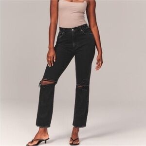 Abercrombie & Fitch curve love the ankle straight denim